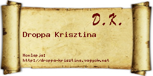 Droppa Krisztina névjegykártya